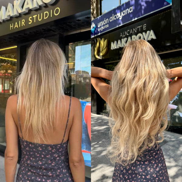 До и после наращивания волос — преображение в Makarova Hair Studio